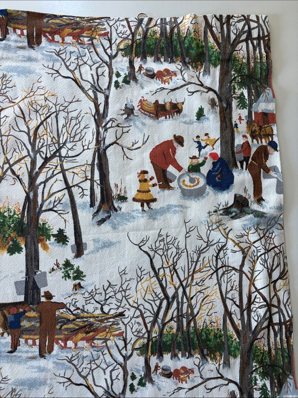 Grandma Moses Sugaring Off Printed Fabric